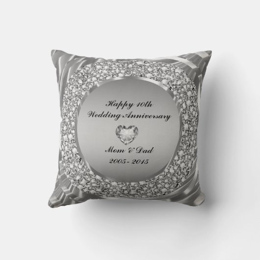 Coussin Diamonds et Silver 10th Wedding Anniversary (Verso)