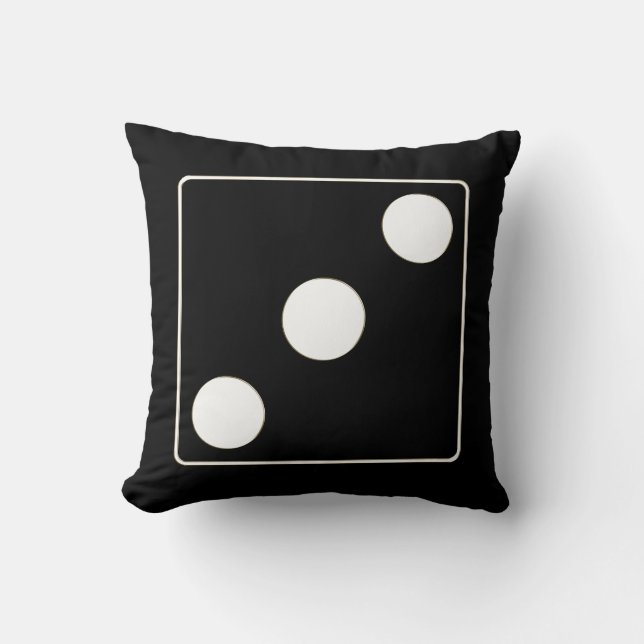 Coussin DICE numéros de pips blanc 3 + votre backgr. (Recto)