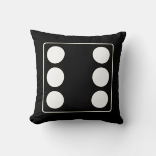 Coussin DICE numéros de pips blanc 6 + votre backgr.