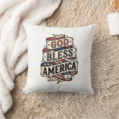 Coussin Dieu Bénisse l'Amérique Conception Vectorielle Pat (Couverture)