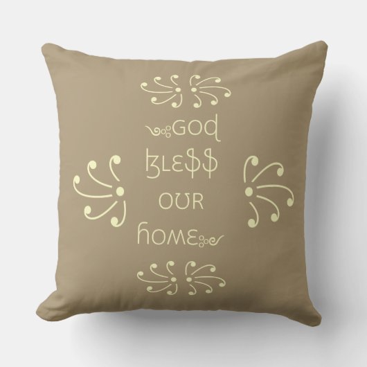 Coussin Dieu bénisse notre maison (Recto)