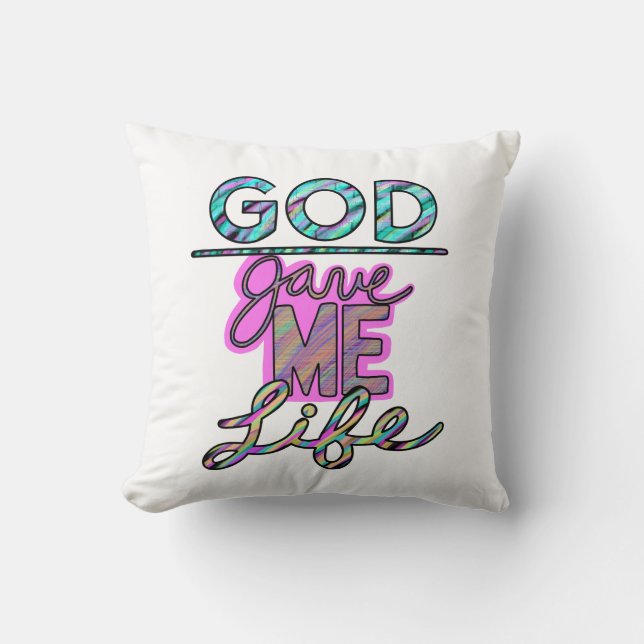 Coussin Dieu chrétien m'a donné la vie  (Recto)