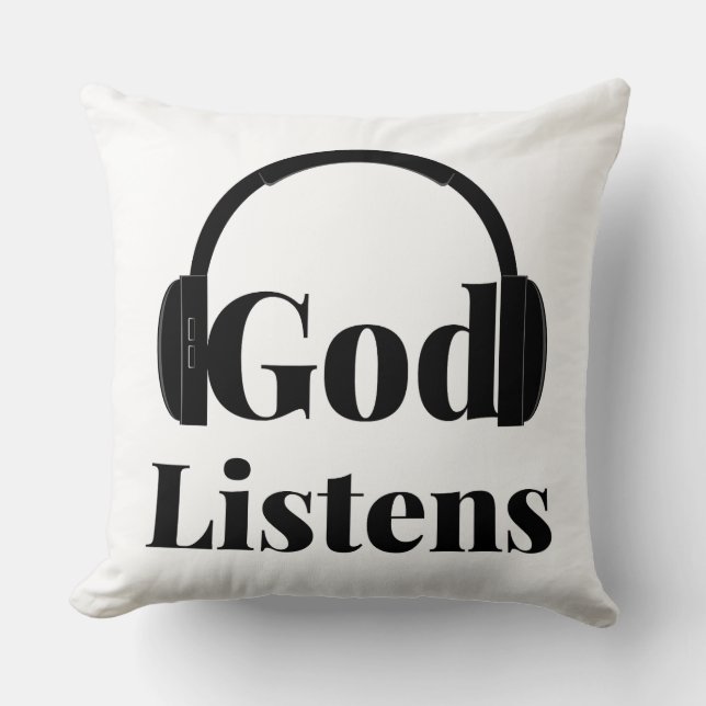 Coussin Dieu écoute une citation basée sur la foi (Recto)