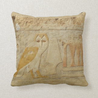 Coussin Dieu égyptien antique de hibou d'hiéroglyphe