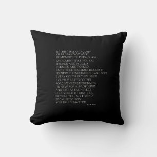 Coussin Dieu est avec vous Poème Inspirant Jeté Pil noir