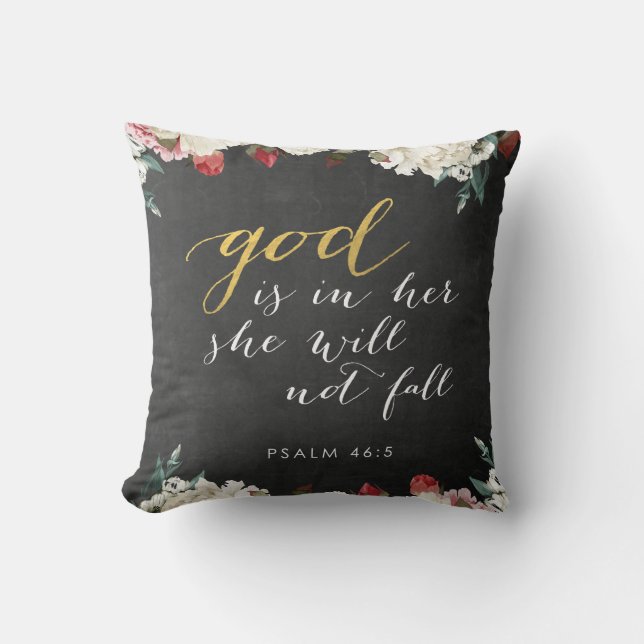 Coussin Dieu est dans elle, le psaume 46 5 - carreau de (Recto)
