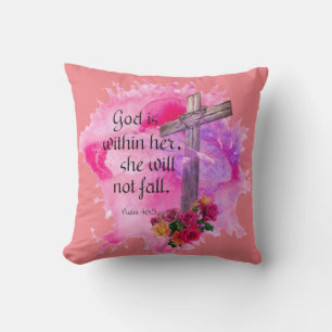 Coussin Dieu est en elle elle ne tombera pas