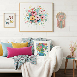 Coussin Dieu est notre refuge floral