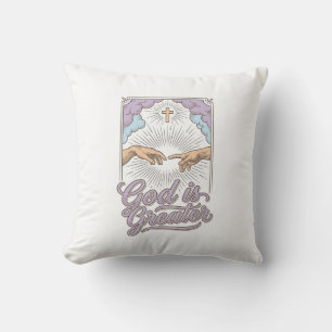 Coussin Dieu Est Plus Grand Chemise À Gravure Vintage Chré