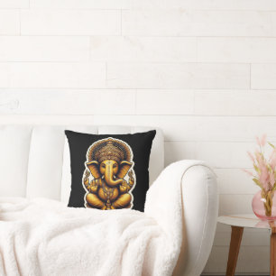 Coussin Dieu hindou Ganesh / Ganesha avec motif Om