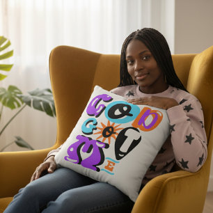 Coussin Dieu M'a Eu Style Rétro De Foi Chrétienne