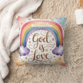 Coussin Dieu personnalisé est amour Boho Christian Kids (Couverture)