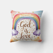 Coussin Dieu personnalisé est amour Boho Christian Kids (Verso)