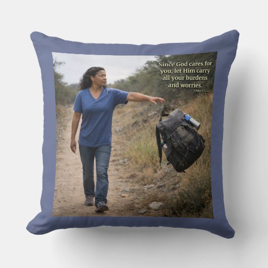 Coussin Dieu prend soin de toi (Recto)
