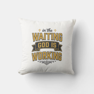 Coussin Dieu Travaille Vintage Faith Typography T-Shirt_1