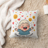 Coussin Diffuser les sourires - Caricature de Doodle migno (Couverture)