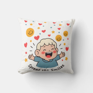 Coussin Diffuser les sourires - Caricature de Doodle migno