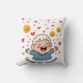 Coussin Diffuser les sourires - Caricature de Doodle migno
