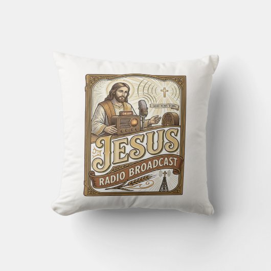 Coussin Diffusion Radio Jésus Diffusion Radio Jésus Christ (Recto)