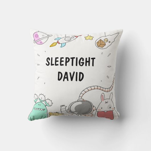 coussin d'illustration astronouts spatiaux (Verso)