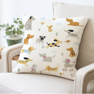 Coussin d'illustration de chien mignon, Chien joua
