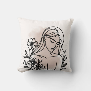 Coussin d'illustration de fille – Accent artistiqu