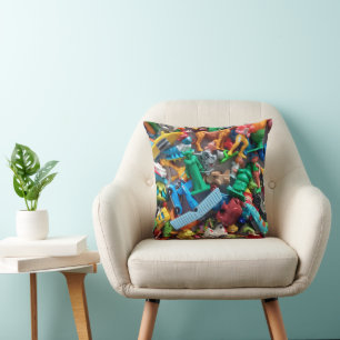 Coussin d'impression de jouets.