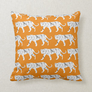 Coussin d'impression de tigre orange