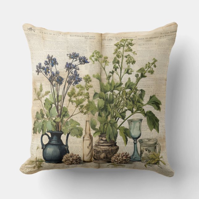 Coussin d'impression florale vintage (Recto)