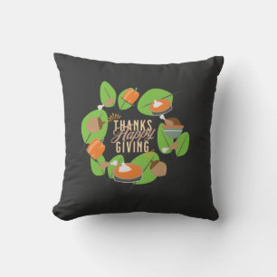 Coussin Dinde de dîner de Thanksgiving Citrouille Verdure