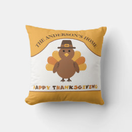 Coussin Dinde de Thanksgiving mignonne