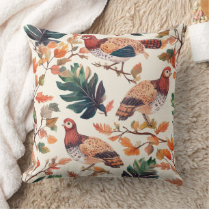 Coussin Dinde de Thanksgiving Plume Automne Motif