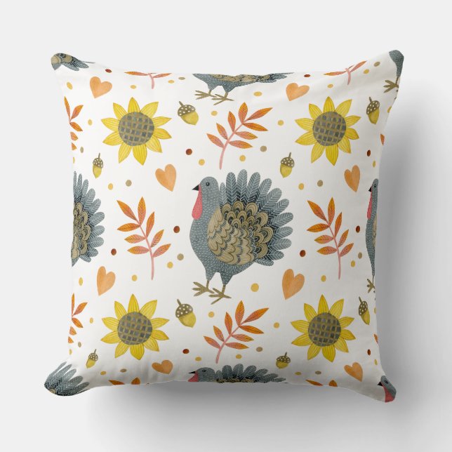 Coussin Dindes d'art populaire (Recto)