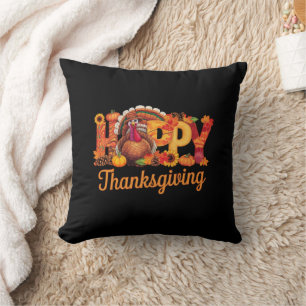 Coussin Dindes de Thanksgiving heureux automne