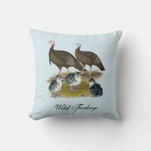 Coussin Dindes Famille Sauvage de l'Est