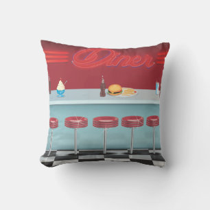 Coussin Dîner Américain Rétro