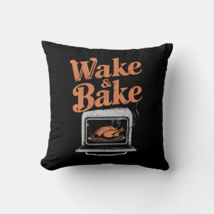 Coussin Dîner de dinde Wake Bake drôle de Thanksgiving