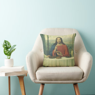 Coussin Dîner de gala à Emmaüs avec Jésus-Christ