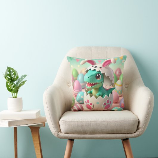 Coussin Dino Easter Surprise - Joli T-Rex dans un oeuf de (Chaise)