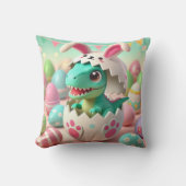 Coussin Dino Easter Surprise - Joli T-Rex dans un oeuf de (Recto)