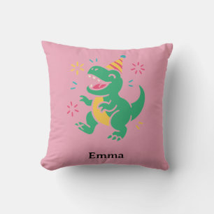 Coussin Dino Rugissement de Fête – Conception de T-Shirt d