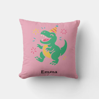 Coussin Dino Rugissement de Fête – Conception de T-Shirt d