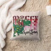 Coussin Dinosaur Joyeux Noël Père Noël (Couverture)