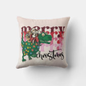 Coussin Dinosaur Joyeux Noël Père Noël (Verso)