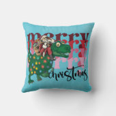 Coussin Dinosaur Joyeux Noël Père Noël (Verso)