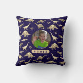 Coussin Dinosaur Personnalisé Garçons Photo et nom (Verso)