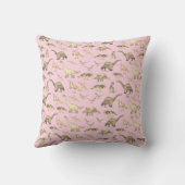 Coussin Dinosaur Photo personnalisée et nom rose (Verso)
