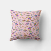 Coussin Dinosaur Photo personnalisée et nom rose (Verso)