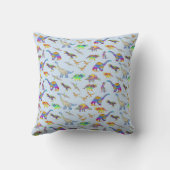 Coussin Dinosaure bleu personnalisé (Verso)