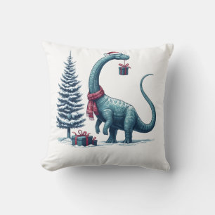 Coussin dinosaure Brontosaurus de Noël